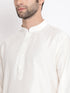 Vastramay Men's Cream Viscose Rayon Kurta Pyjama Set